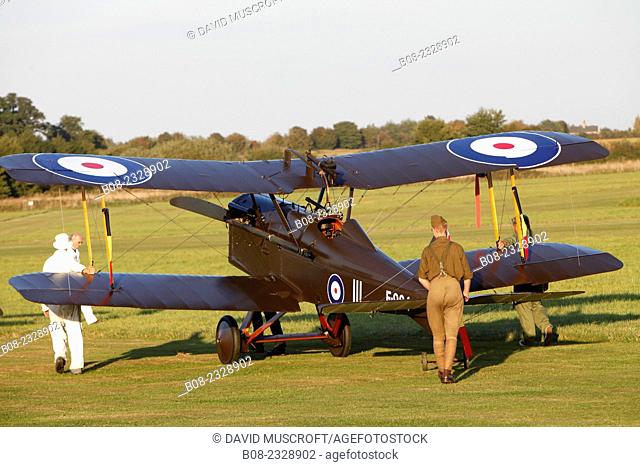 1920's RAF SE5A fighter biplane aircraft at a Shuttleworth Collection air display at Old Warden airfield, Bedfordshire , UK