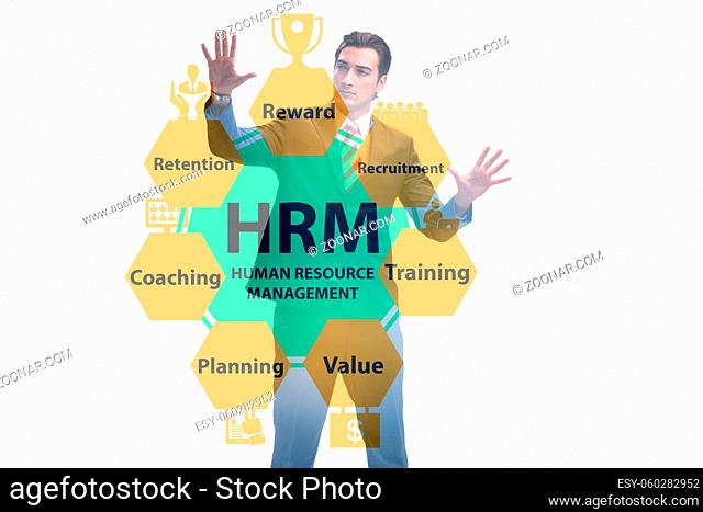 HRM - Human resource management concept with the businessman