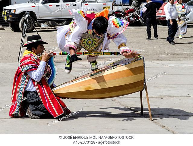 Scissors dancers Danzantes de Tijeras . Intangible cultural heritage by UNESCO. Peru