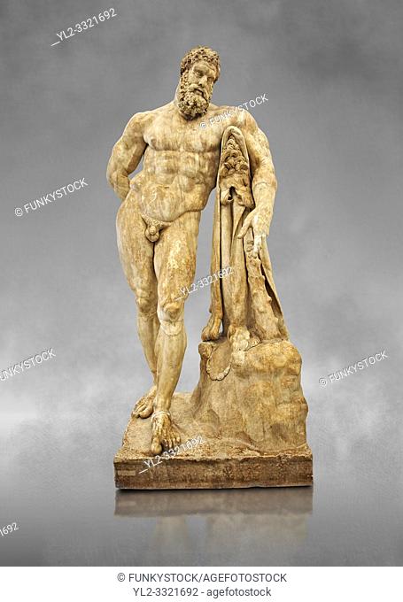 End of 2nd century beginning of 3rd century AD Roman marble sculpture of Hercules at rest copied from the second half of the 4th century BC Hellanistic Greek...