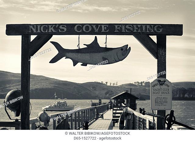 USA, California, Northern California, North Coast, Tomales Bay, Nicks Cove, old pier