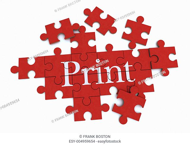 Print puzzle in red