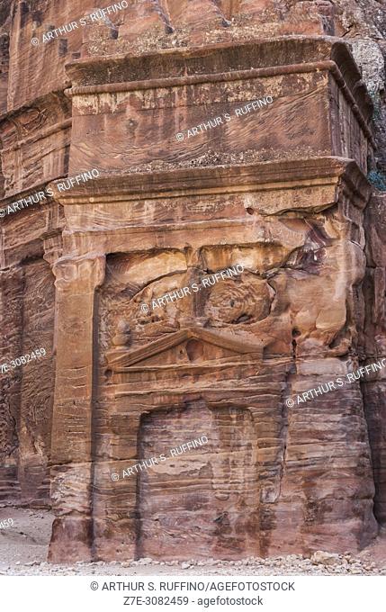 Street of Façades. Tomb façade. Petra Archaeological Park, Petra. UNESCO World Heritage Site, one of the new Seven Wonders of the World