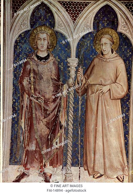 Saint Louis IX of France and Saint Louis of Toulouse (Fresco of the Basilica of San Francesco d'Assisi). Martini, Simone, di (1280. 85-1344). Fresco