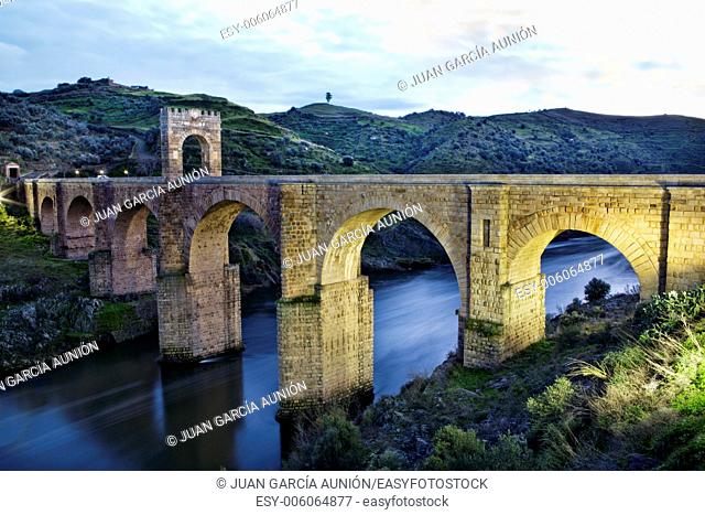 Roman bridge of Alcantara. Dates from de II century B.C. It was very important over the history as a strategic point to cross the Tagus river during Roman...