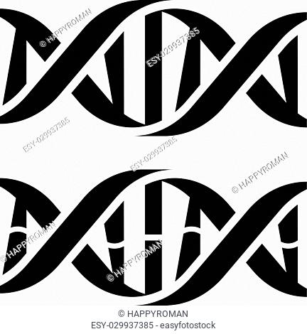 DNA simple black symbols - illustration for the web