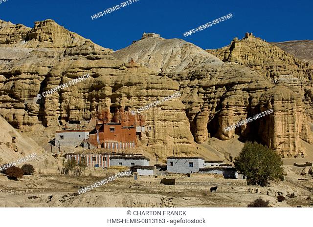 Nepal, Dhawalagiri Zone, Mustang District (former Kingdom of Lo), Garphuk, troglodytic monastery