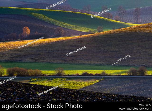 Rural landscape of Turiec region in northern Slovakia