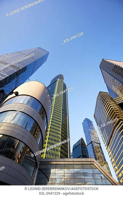 Highrise buildings of the Moscow International Business Centre (MIBC), also known as “Moscow City"". Moscow, Russia