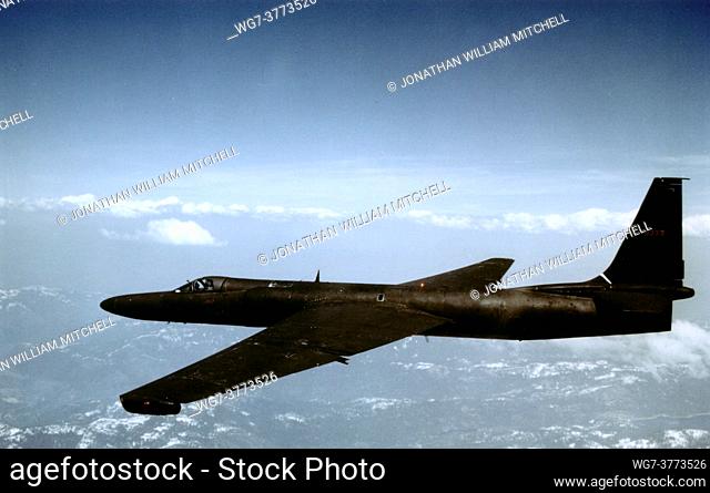 USA -- 1970s -- A U-2 spyplane in flight. This aircraft became an icon of the Cold War -- Picture by Lightroom Photos / USAF *NB This image is not retouched for...