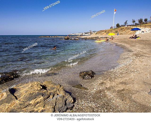 La Cala beach in Mijas, Malaga province. Costa del Sol, Andalusia southern. Spain Europe