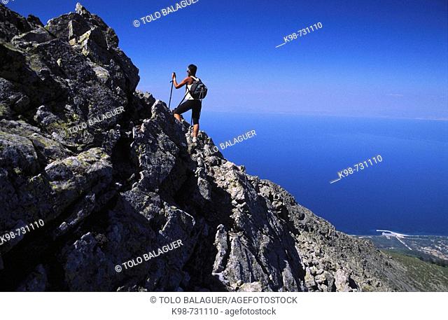 Trekking at Oros Fengari (Mount Moon), Samothrace island. Northern Aegean Sea, Greece