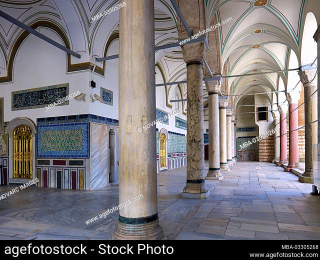 Arcade in Topkapi Palace, Istanbul, Marmara Region, Turkey