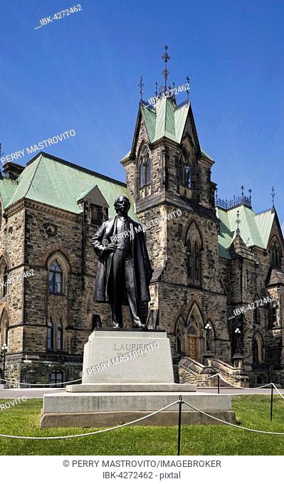 Wilfrid Laurier monument in front of East Block building, Ottawa, Ontario, Canada