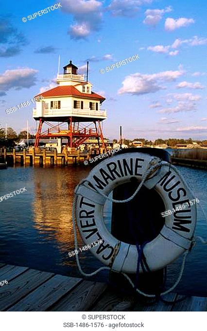 USA, Maryland, Solomons, Calvert Marine Museum, Drum Point Lighthouse