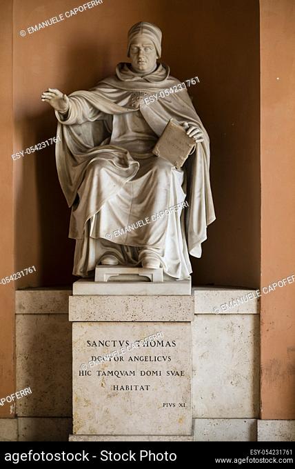 statue of St. Thomas Aquinas Angellicum University, Rome, Italy