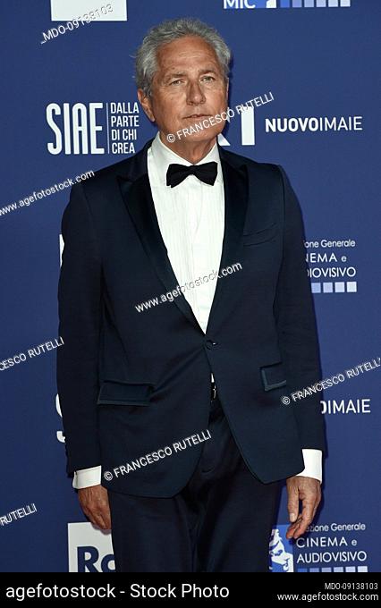Italian politician Francesco Rutelli during the red carpet of the 67th edition of the David di Donatello at Cinecittà Studios