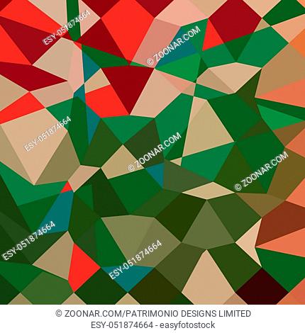 Low polygon style illustration of amazon green abstract geometric background