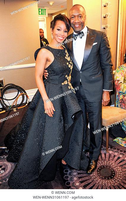 Celebrities, honorees, and guests at the ABFF honors presented by BET at The Beverly Hilton Featuring: Anika Noni Rose, Jeff Friday Where: Pasadena, California