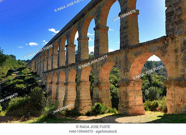 Spain, Europe, Catalonia, aqueduct, arches, architecture, bridge, devil's bridge, history, roman, ruins, tarraco, Tarragona, unesco, water, world heritage