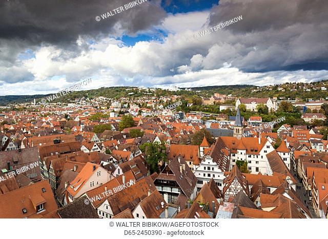 Germany, Baden-Wurttemburg, Tubingen, elevated town view