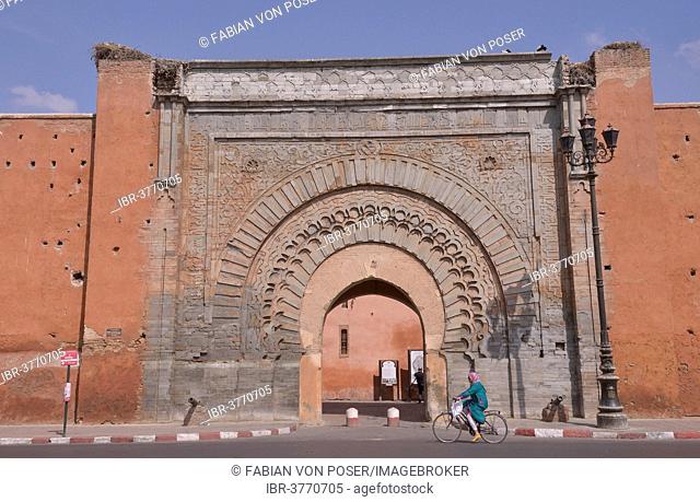 Bab Agnaou gate, Medina, historic centre, Marrakech, Marrakesh-Tensift-El Haouz region, Morocco