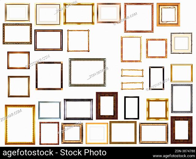 picture gold frames with a decorative pattern