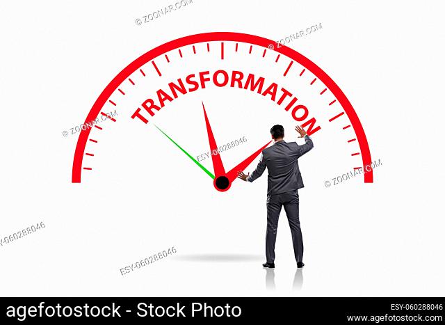 Concept of organisational change and transfomation with the businessman