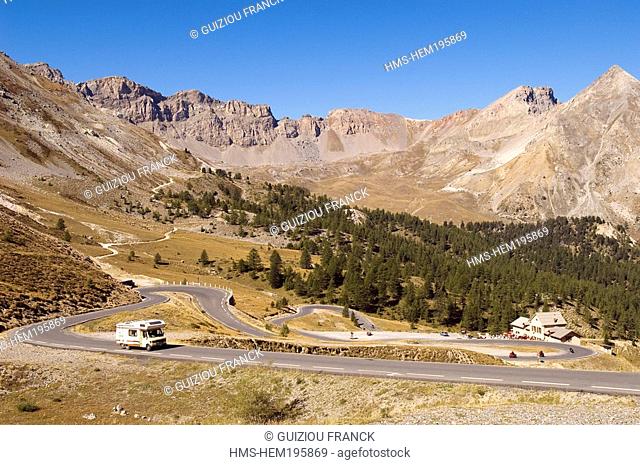 France, Hautes Alpes, Col d' Izoard Road and Refuge Napoleon 1858