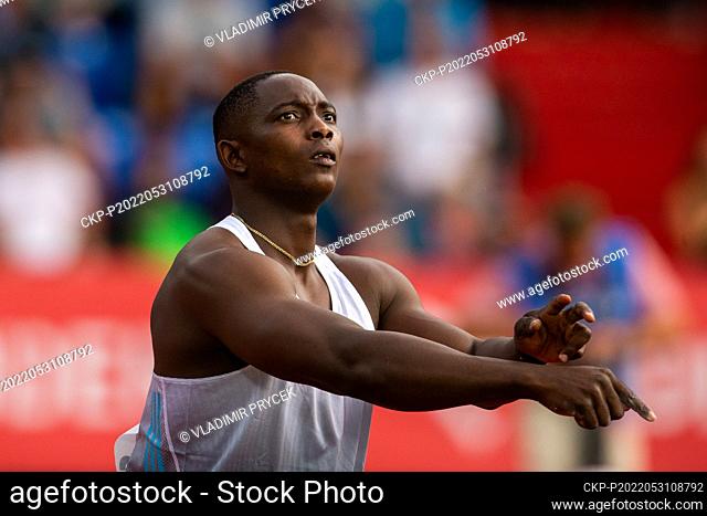 Grenadian javelin thrower Anderson Peters competes during Golden Spike, international athletic meet of Continental Tour - Gold category in Ostrava