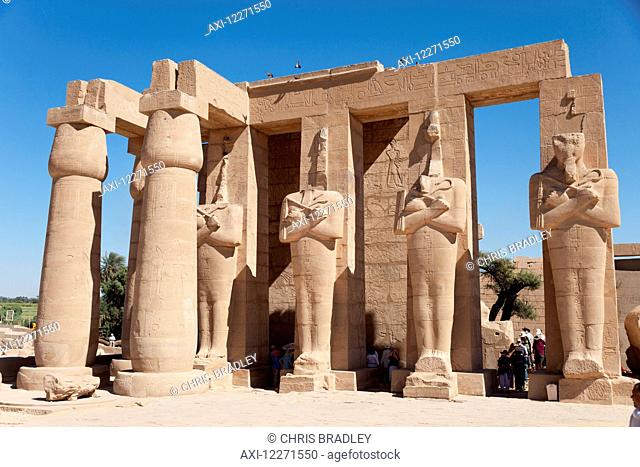 Osiris pillars in 2nd court, Ramesseum funerary temple, West Bank; Luxor, Egypt