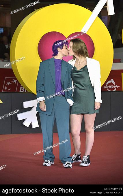 ROME, ITALY - OCTOBER 22:Charlie Moon, Stacey Woodfield attends the Red Carpet for ""Bros"" during the 17th Rome Film Festival at Auditorium Parco Della Musica...