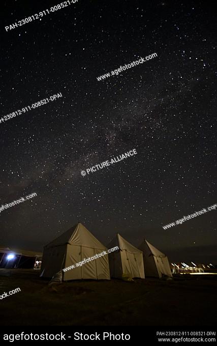 12 August 2023, Egypt, Faiyum: The Milky Way galaxy appears in the sky above Wadi El Hitan (Valley of the Whales). Photo: Sayed Hassan/dpa