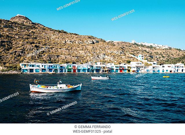Greece, Milos, Colorful fishermen's village Klima