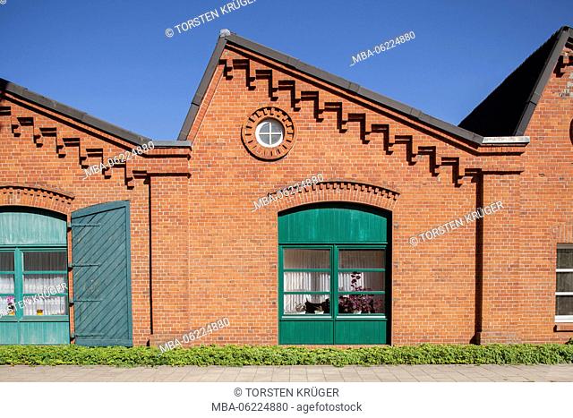 Saw-tooth roof hall, industrial monument 'Nordwolle', Delmenhorst, Lower Saxony, Germany, Europe