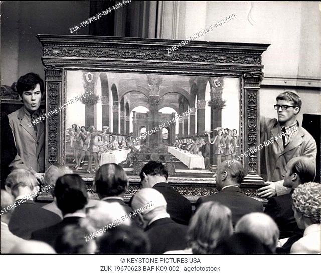 Jun. 23, 1967 - Important old masters from the Watney collection sold at Christie's Botticelli sold for ?100, 000 Gns: 39 pictures from the Watney...