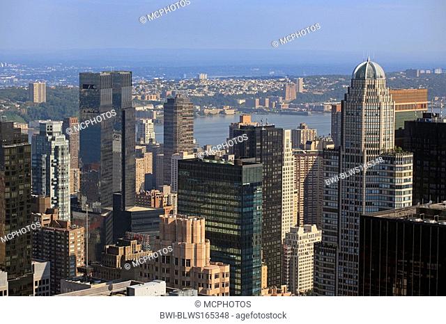 View of MIDTOWN MANHATTAN from TOP OF THE ROCK - ROCKEFELLER CENTER, USA, New York City