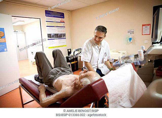 Reportage in the Les Grands Prés cardiac rehabilitation centre in Villeneuve Saint Denis, France. Echodariogram