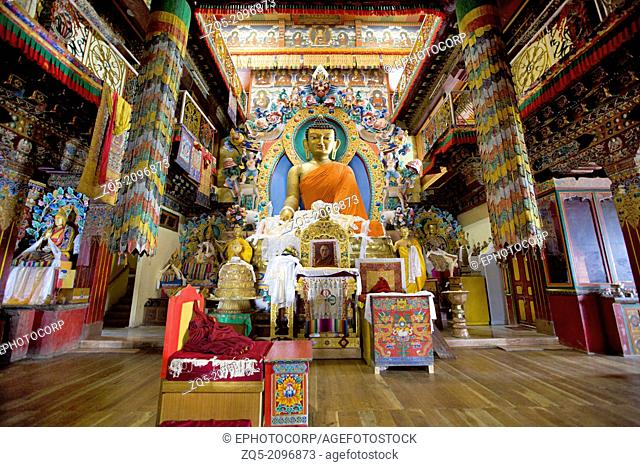 Buddha statue in main assembly hall, Tawang Monastery
