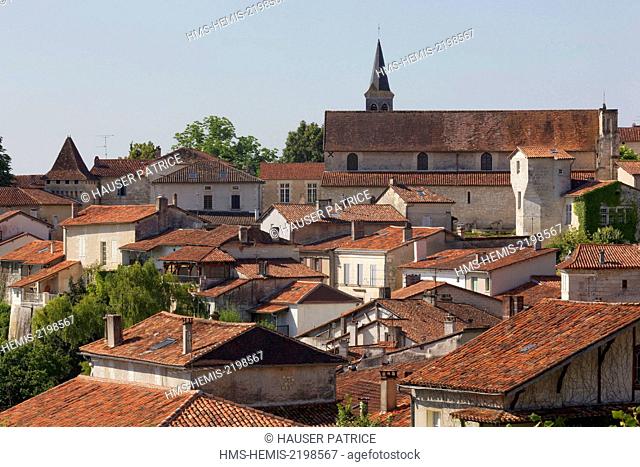 France, Charente, Aubeterre sur Dronne, labeled Les Plus Beaux Villages de France (The Most Beautiful Villages of France), general view