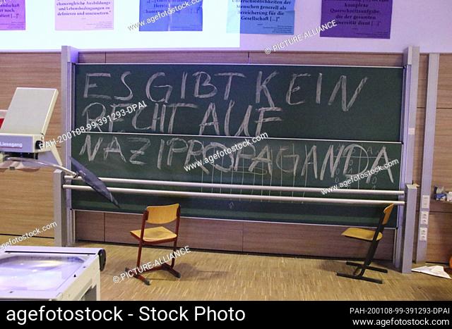 12 January 2017, Saxony-Anhalt, Magdeburg: ""There is no right to Nazi propaganda"" is written on a blackboard at Otto-von-Guericke University