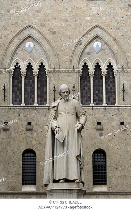 St Benedict statue in Siena, Italy