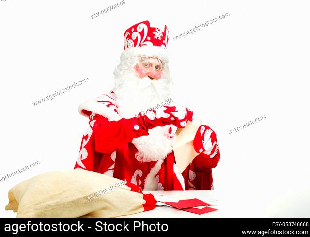 Santa Claus isolated on white background. Christmas holiday party