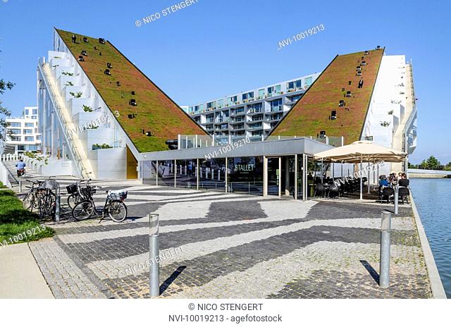 8-Tallet, modern apartment house, by Bjarke Ingels Group, district Oerestad, Amager, Copenhagen, Denmark