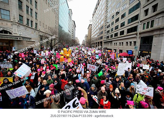 January 19, 2019 - Washington, United States - In spite of inclement weather forecasts and looming controversy over organizers' refusal to denounce Minister...