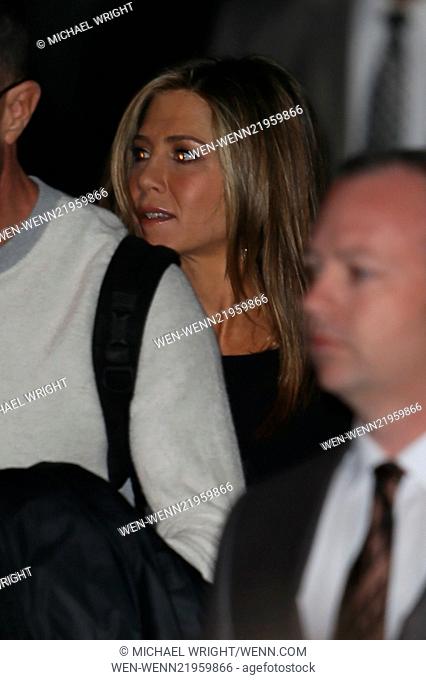 Jennifer Aniston leaving the ABC studios after taping for late-night talk show 'Jimmy Kimmel Live!' Featuring: Jennifer Aniston Where: Los Angeles, California
