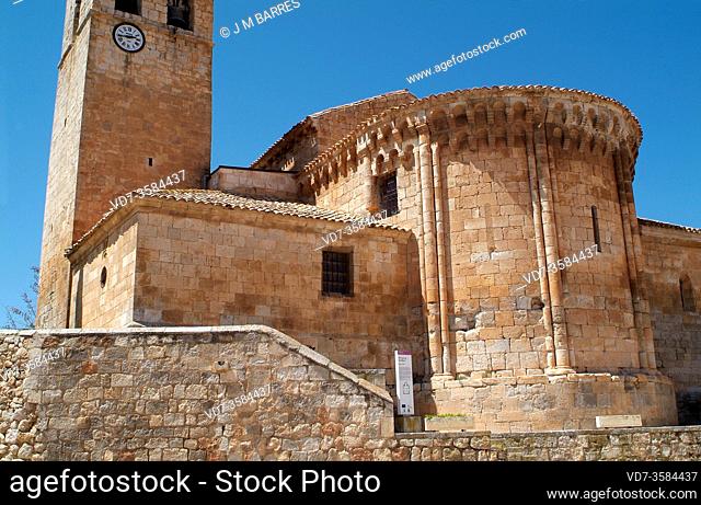 Caltojar, San Miguel Arcangel church (romanesque 13th century). Soria province, Castilla y Leon, Spain