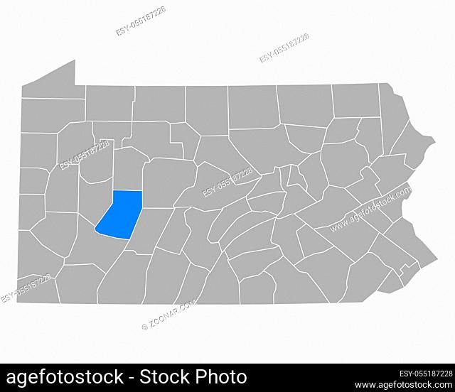 Karte von Indiana in Pennsylvania - Map of Indiana in Pennsylvania