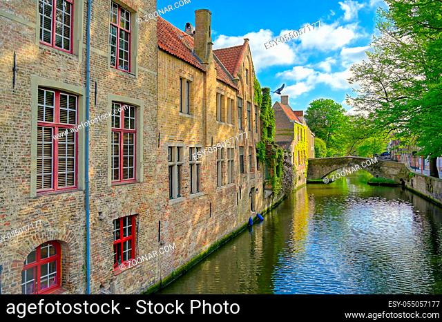 The canals of Bruges (Brugge), Belgium on a sunny day