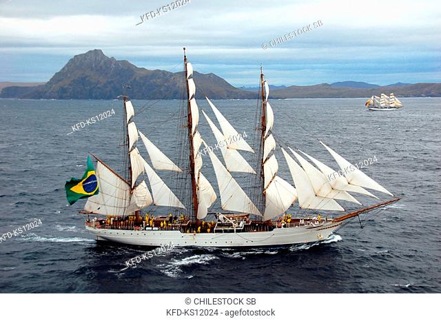 Chile, Cape Horn, Bicentennial Regatta, tall ships, training ship Cisne Branco, Brazilian Navy